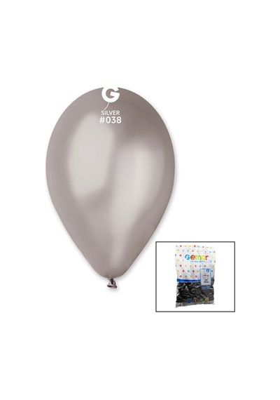 Gm-110-38 Metalik - Gümüş Balon 11&amp Apos &amp Apos - 28cm - 100 Parça Bx40 Diğer