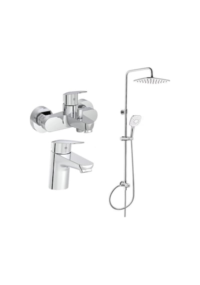 Artema Flow Round Lavabo Banyo Batarya + Artema A45787 LS20 Joy 3S Robot Duş Takımı Krom