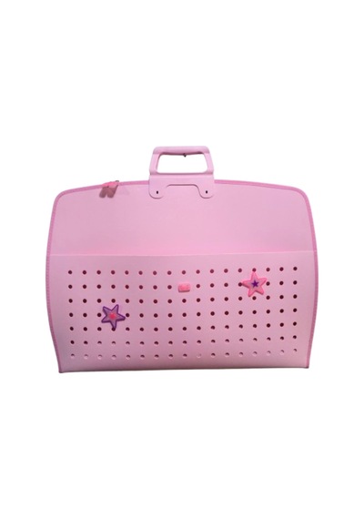 Fermuarlı 35x50 Resim Çantası, Proje Çantası Delikli Model Su Geçirmez 38x55 Cm Soft - Pembe