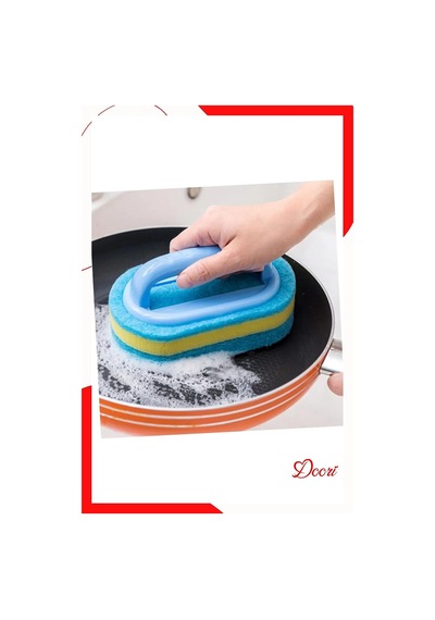 3 Adet Dayanıklı Sünger Fırça 3 Katlı Lavabo Mutfak Banyo Fayans Duşakabin Bulaşık Yıkama Fırçası Çok Renkli
