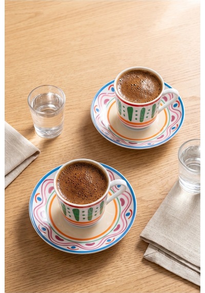 Moderna 2 Kişilik Fincan Takımı Verde Beyaz