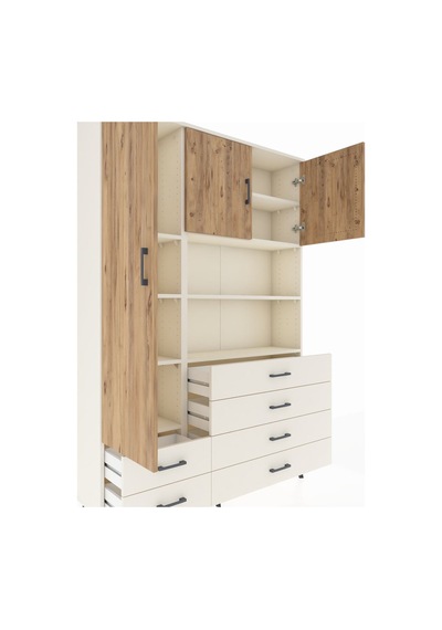 Arges Dolap 8 Raflı 6 Çekmeceli 3 Kapaklı 132x30x195 Aytaşı-ç... Aytaşı