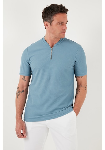 Buratti Pamuklu Regular Fit Yarım Fermuarlı Erkek T Shirt 5902653 Mavi Buratti Pamuklu Regular Fit Yarım Fermuarlı Erkek T Shirt 5902653 Mavi