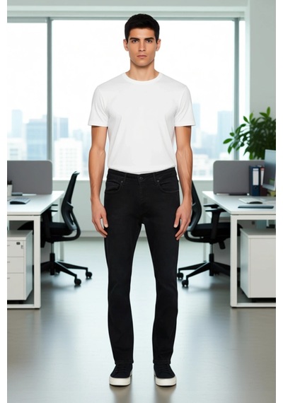 Ersefa Erkek Regular Fit Denim Pantolon Fonksiyonel Dayanıklı Kaliteli K siyah