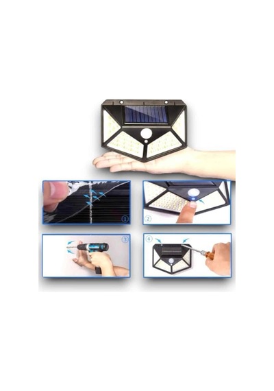 Buğz Güneş Enerjili Bahçe Lambası 100 Led Bahçe Lambası Bahçe Aydınlatma