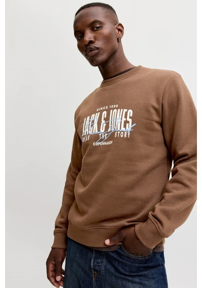 Jack & Jones Jjaero Erkek Sweatshirt Kahverengi
