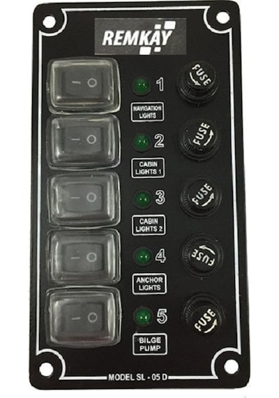 Tekne Sigorta Paneli, Karavan Sigorta Paneli, Switch Panel, 5'Li, 80X145Mm