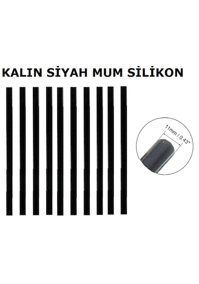 Four Season 1 Kg Siyah 11.3x300 Mm Kalın Çubuk Mum Silikon