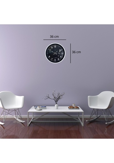 Beyaz 36 Cm Atatürk Modern Tasarım Duvar Saati Çok Renkli