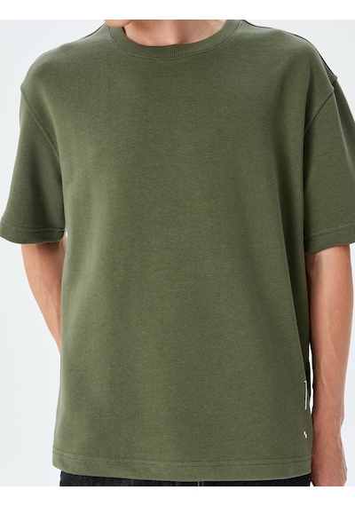 Koton Bisiklet Yaka Kısa Kollu Pamuk Karışımlı Slogan Baskılı Oversize Tişört Haki 5sam10001hk Haki Koton Bisiklet Yaka Kısa Kollu Pamuk Karışımlı Slogan Baskılı Oversize Tişört Haki 5sam10001hk Haki