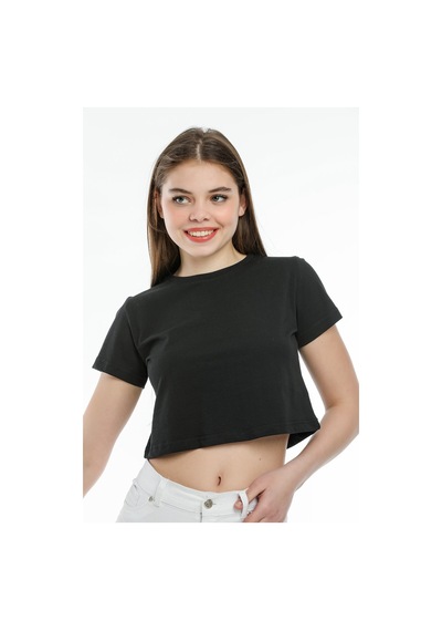 Kadın Crop Örme Tişort Spr21y13 001
