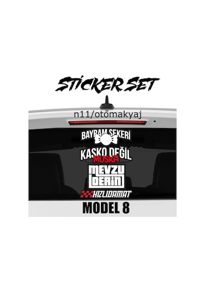 Arka Cam Yazı Sticker Espirili Büyük Boy Oto Araba Cam Sticker
