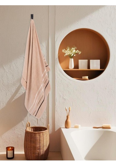 Banyo Havlusu Tekli Pamuk Bale Bej