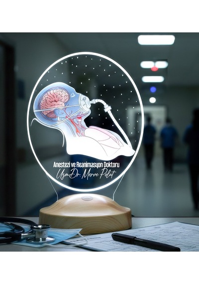 Anestezi Uzmanına Hediye Kişiye Özel Anestezi Ve Reanimasyon Doktoru Led Lamba, Yoğun Bakım Doktoru Hediyesi