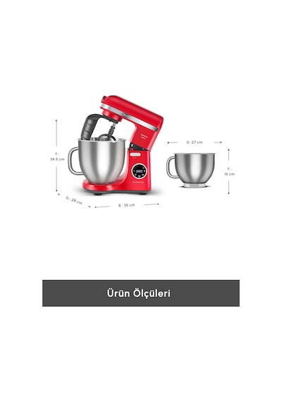 Karaca Mastermaid Chef Ultra D2000 W Dijital Ekranlı Hamur Yoğurma Makinesi