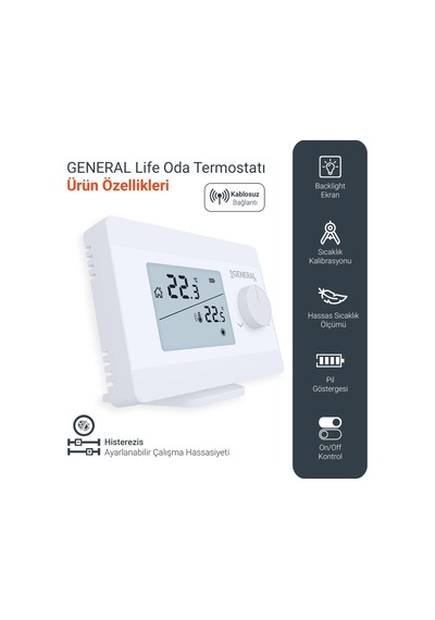 General HT250S RF Kablosuz Oda Termostatı