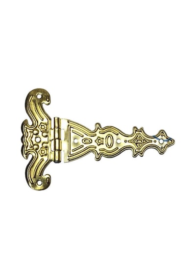 Dekoratif, Sac Tek Kuyruklu Menteşe - 69x102 Mm, Büyük, Sarı, 100 Adet