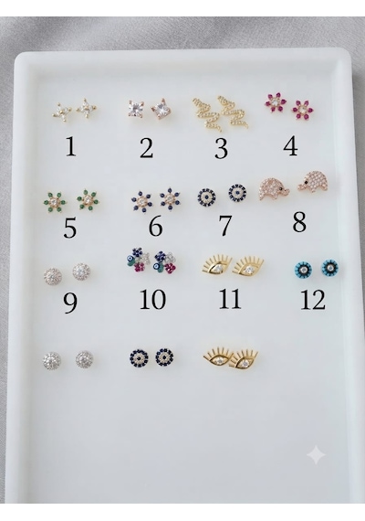 925 Ayar Gümüş Minimal Taşlı Yıldız Küpe Çeşitleri