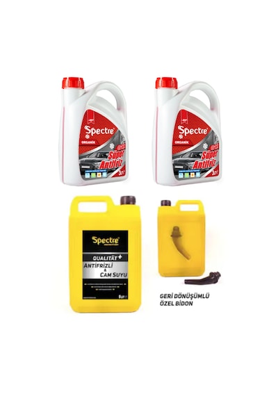 2 Adet Spectre 3 Lt. Kırmızı Antifriz 5 Lt. Antifrizli Cam Suyu N11.470