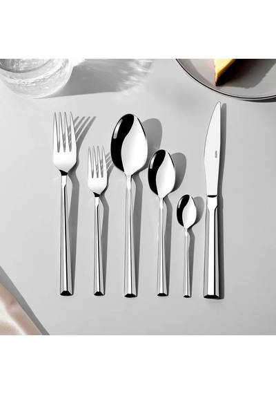 Nehir Milano Saten 12 Kişilik 72 Parça Çatal Kaşık Bıçak Takımı GÜmüş