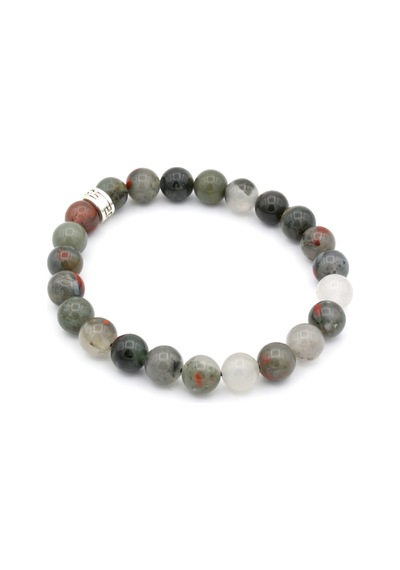 Hakiki Doğal Dragon Jasper Taşi Bileklik Doğal Taş 002 Gri