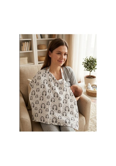 %100 Pamuklu Müslin Emzirme Önlüğü - Nefes Alan Sağlıklı Boyun Askılı 65x80 Cm 2 Katlı - 884534960