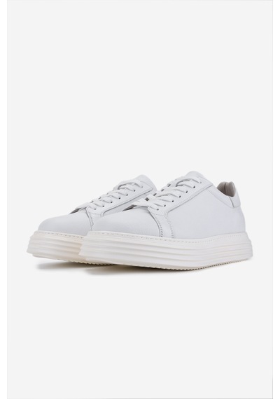 Valmenti Erkek Hakiki Deri Beyaz Sneakers & Spor Ayakkabı 04 1108 Erk Ayk Y26 Beyaz Fltr/ Dr Beyaz