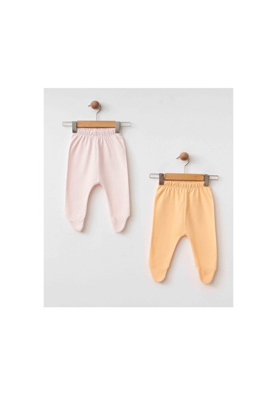 Eslenza Bebek 2'li Bady Ayaklı Pantolon - Pembe Ve Somon