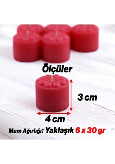 Lu Kırmızı Dilek Mumu Seti Kaliteli Ve Pürüzsüz Dış Yapılı Içten Yanan Fitilli Silindir Blok Tasarımlı Deko Çok Renkli