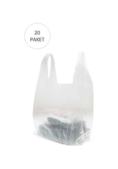 Şeffaf Atlet Poşet Küçük Boy 24x43 Cm 20 Paket Takriben 6.000 Adet