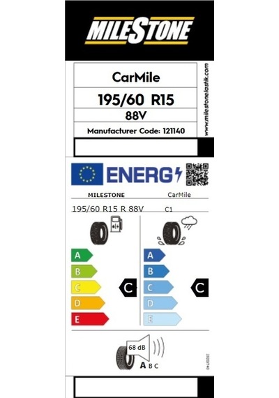 Milestone 195/60 R15 88V Carmile Yaz Lastiği 2025