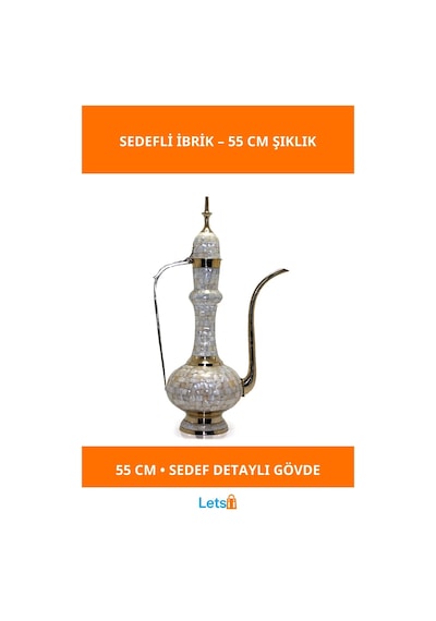 55 Cm Pirinç Sedefli Estetik İbrik 1 Adet