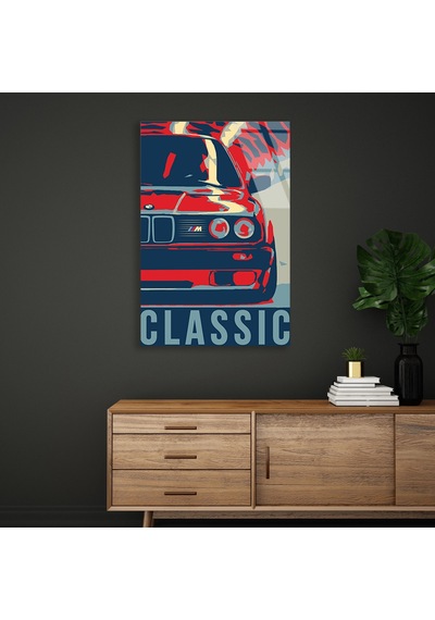 Bmw M Retro Pop Art Cam Tablo 60x90 Cm