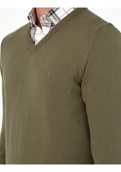 Pierre Cardin Erkek Koyu Haki Kazak /triko 50296583-vr111 Koyu Haki
