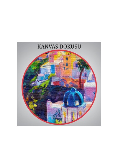 Santorini Yunanistan Güzel Bir Kızın Kavramsal Soyut Resmi