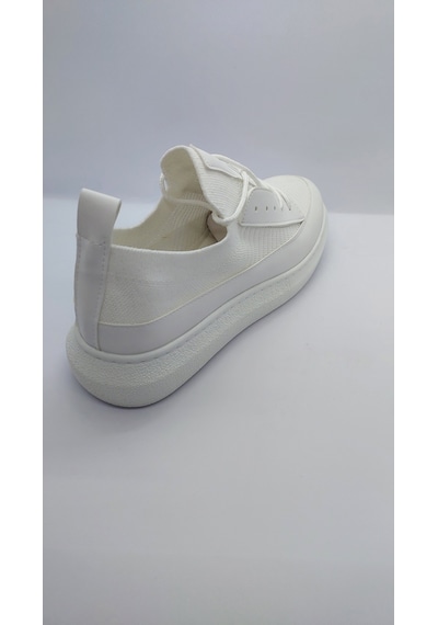 Tarzbu Kuback Rahat Taban Beyaz Triko Ayakkabı Yüksek Taban Sneaker Beyaz