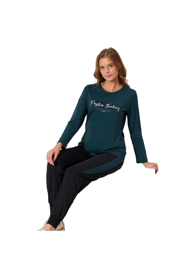 Over Sleep By Poleren Over Sleep 3199 Kadın Kışlık Süprem Yuvarlak Yaka Eşli Pijama Takımı Yeşil Over Sleep By Poleren Over Sleep 3199 Kadın Kışlık Süprem Yuvarlak Yaka Eşli Pijama Takımı Yeşil