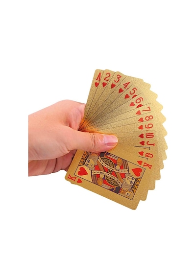 Altın Oyun Kartı Altın Iskambil Kağıdı Gold Poker Kartı Gold Oyun Kağıdı Plastik Su Geçirmez Kart