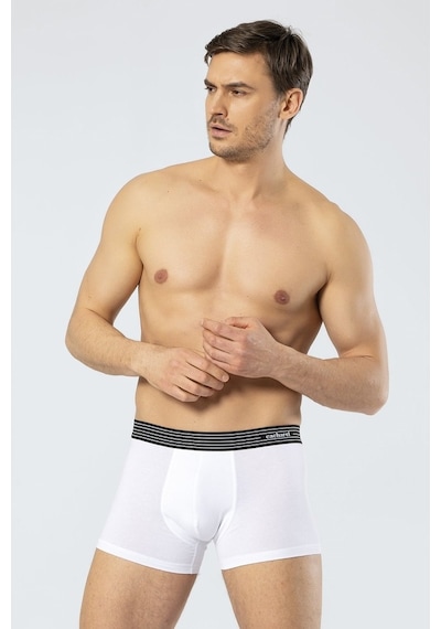 Cacharel 1320 Üçlü Boxer - Beyaz/Siyah/Gri Melanj Beyaz