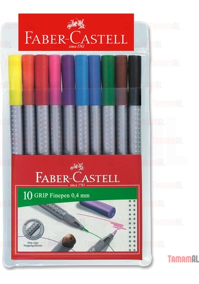 Faber Castell / 10 Renk / Grip Finepen / Renkli Tükenmez Kalem