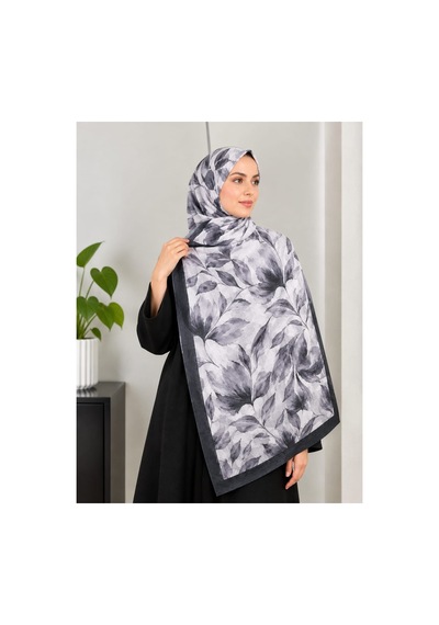 Ardün Hijab Desenli Bambu Kraş Şal Tok Duruşlu, Şık Ve Modern Kadın Şal Siyah - 938080450 Siyah