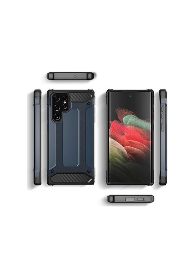 Noktaks - Samsung Galaxy Uyumlu S22 Ultra - Kılıf Çift Katman Zırh Tank Crash Military Kapak - Gold