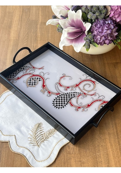 Queen Juego Ahşap Dikdörtgen Tepsi