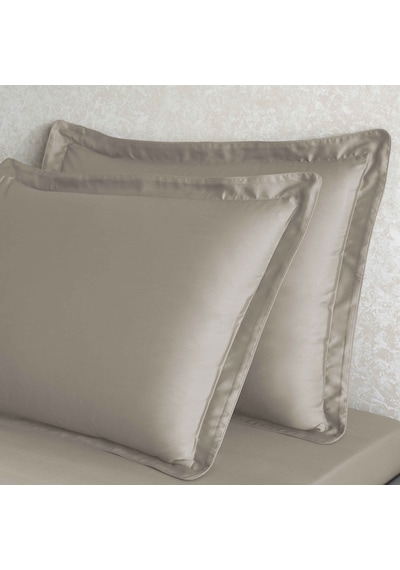 Linens X Tencel Lyocell 2'li Volanlı Yastık Kılıfı Seti Vizon
