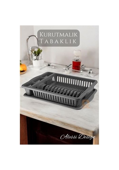 Zenvac Bulaşık Durulama Sepeti Tabaklık Bulaşık Kurutmalık Gri Alessi 715437 Zenvac29 Renkli