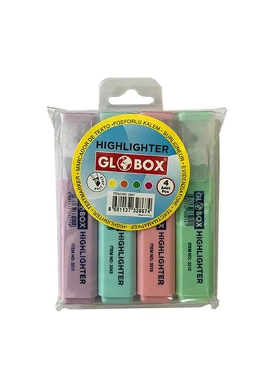 Globox-fosforlu Kalem 4lü Pastel Renk 124-Pembe