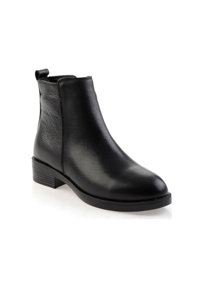 Siyah Hakiki Deri Kadın Bot & Bootie K02286011103 Siyah