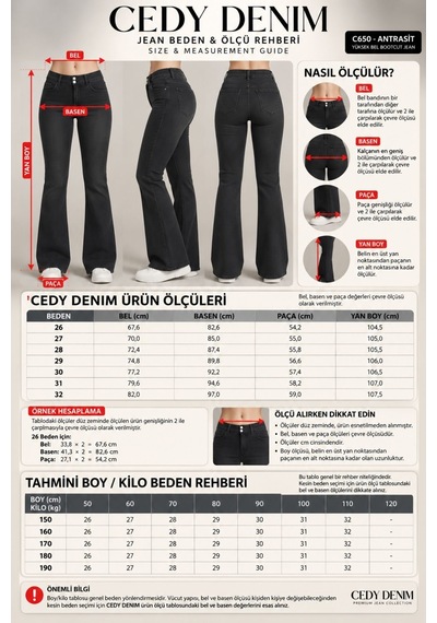 Cedy Denim Cedy Denım Kadın Çift Düğmeli Düşük Bel Bootcut Kalıp Likralı Jean Pantolon Özel Tasarım Cepli C650 Lacivert Cedy Denim Cedy Denım Kadın Çift Düğmeli Düşük Bel Bootcut Kalıp Likralı Jean Pantolon Özel Tasarım Cepli C650 Lacivert