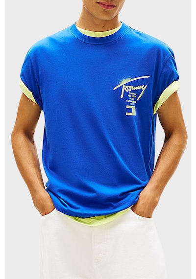 Tommy Jeans Logolu Pamuklu Regular Fit Bisiklet Yaka T Shirt Erkek T Shirt Dm0dm22553 C8o Mavi