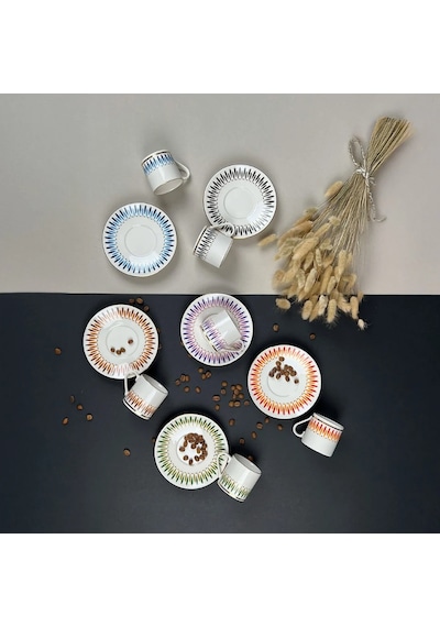 Porser Palm Mix 12 Parça Kahve Fincan Takımı